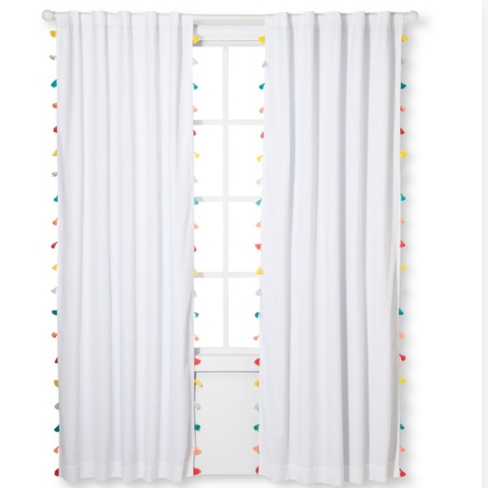 84” Tassel blackout curtain panel